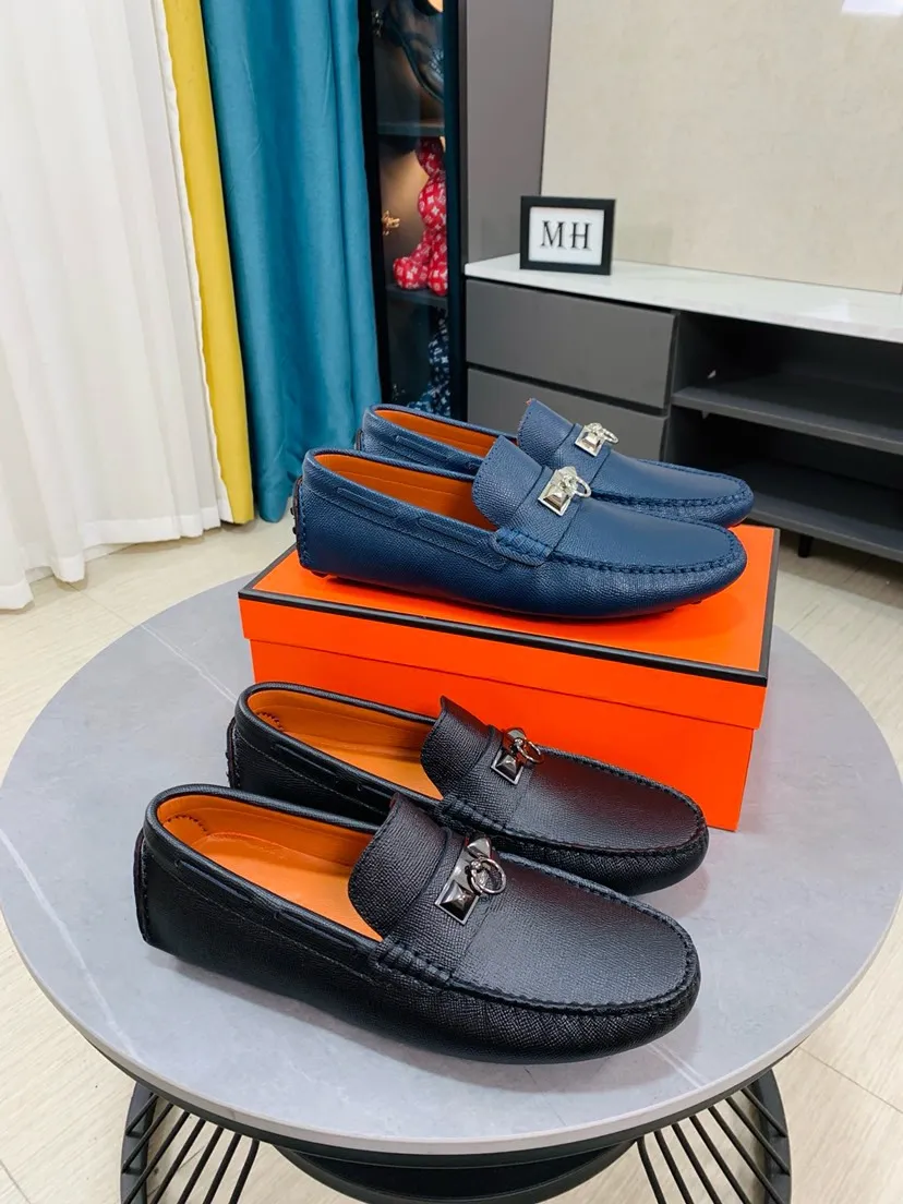 Men's men's shoes 💰458🌹🌹 Comes with packaging [Hermès] Hermès 🚹 Men's new bean slip-on shoes, full of charm, luxury style gentleman's shoes. Hermès exquisite hardware buckle accessories (❌refuse to fade) embossed design elements... interpret the brand image design concept 👑 Material imported cowhide ➕ Selected genuine leather lining ➕ Brand wear-resistant sole stitching 🔍🔍 Size: 38-44